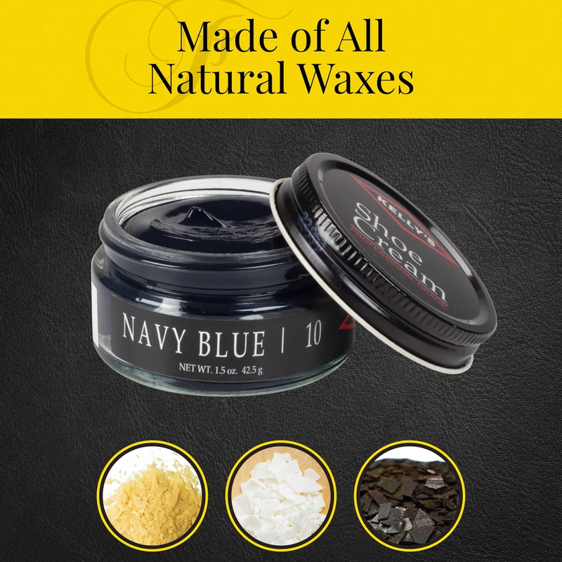 KELLYS Kelly's Navy Shoe Polish 1.5 oz - Professional Leather Shoe Cream - Image 3